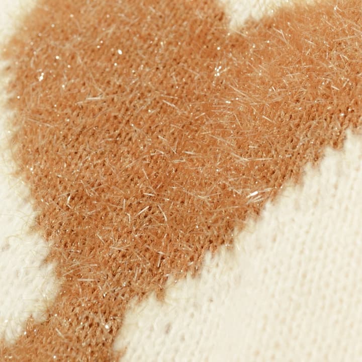 AMI Paris Gold Thread Heart Jacquard Sweater – 24FW Limited Edition in Off-white Gold Heart Knit