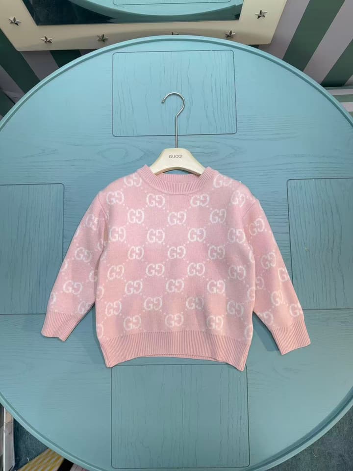 Gucci Classic Knit Sweater – Kids Collection – 2025SS in Pink Gg Knit Sweater