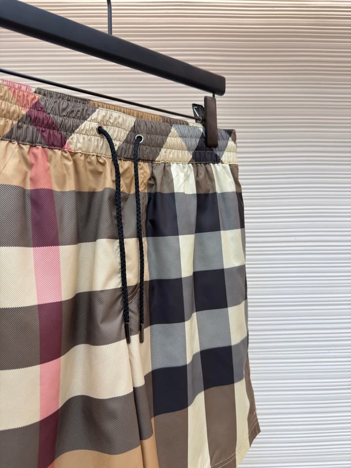 Burberry Classic Check Beach Shorts in Khaki