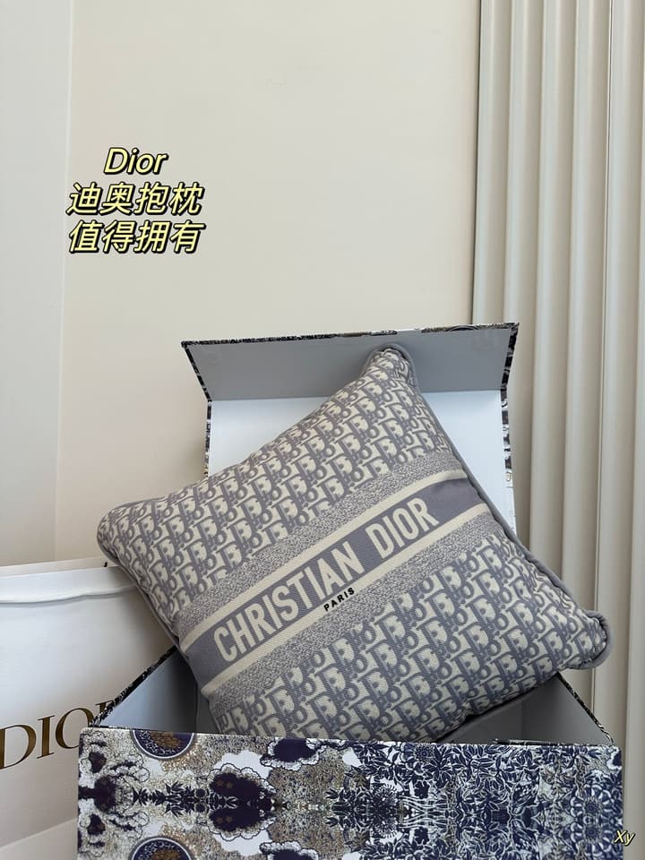 Dior Limited Edition Home Pillow in Black And White Toile Pattern