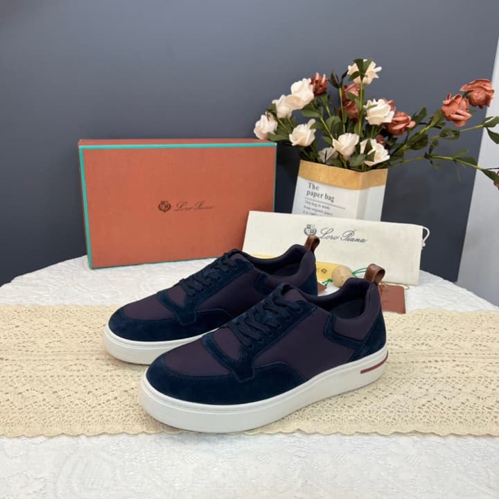 Loro Piana Men's Classic Jogging Sneakers in Black Slip-on