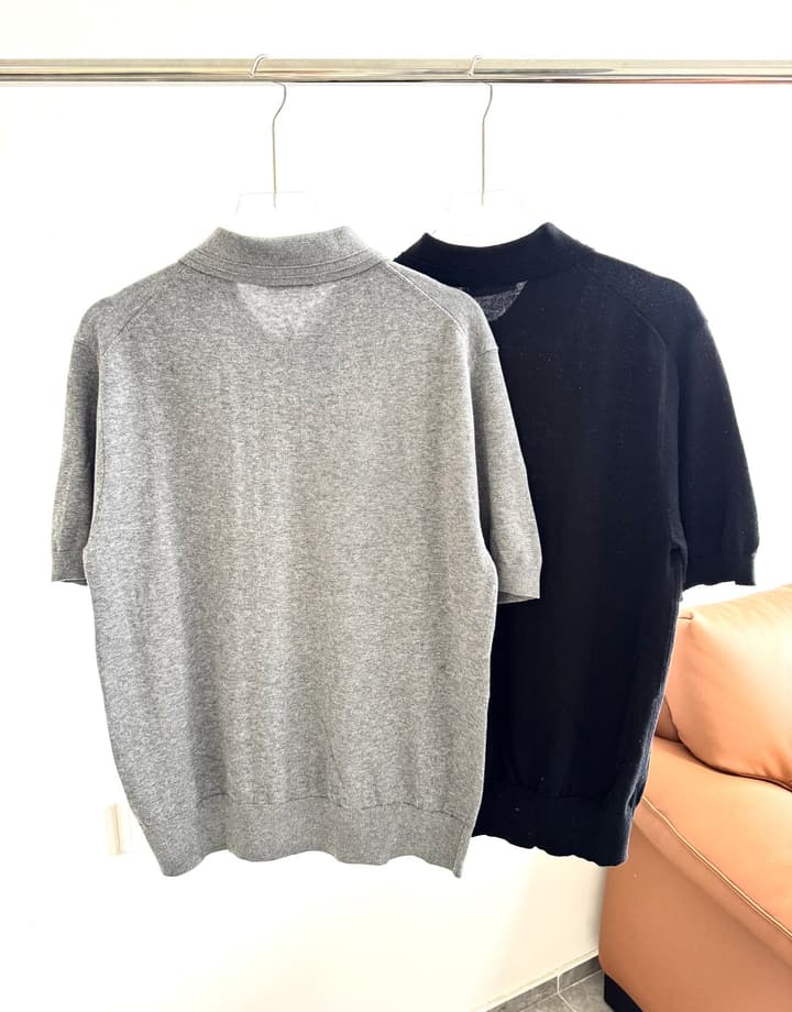 Dior Early Spring Mixed-Knit Polo Tee – 2025 in Black