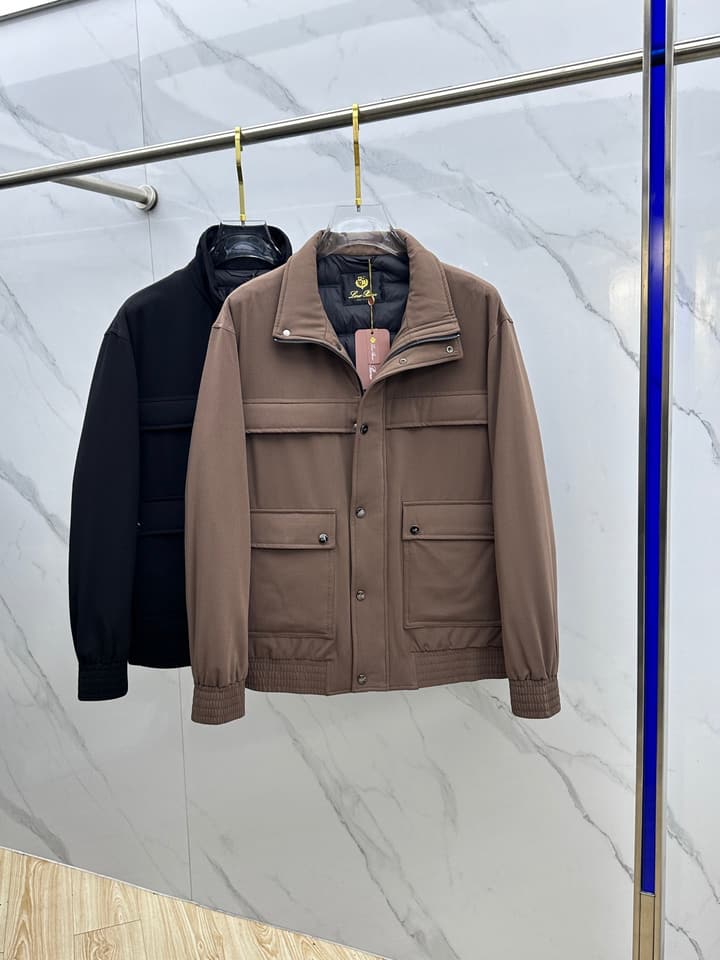 Loro Piana Stand Collar Down Jacket – 2025 Collection in Classic Black