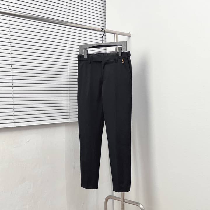 Saint Laurent Iconic Double-Breasted Trousers in Classic Black