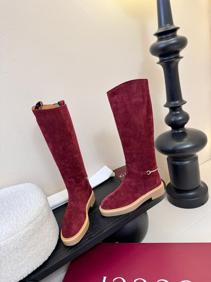 Gucci Runway Velvet Boots in Black Suede