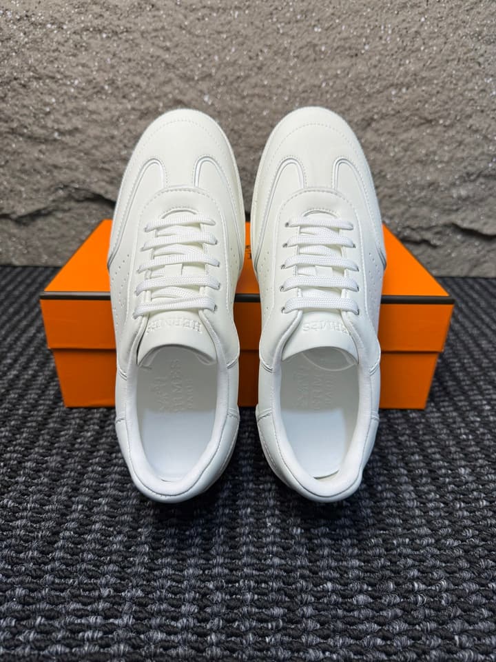 Hermès Laser-Punched H Nappa Calfskin Sneakers in Black