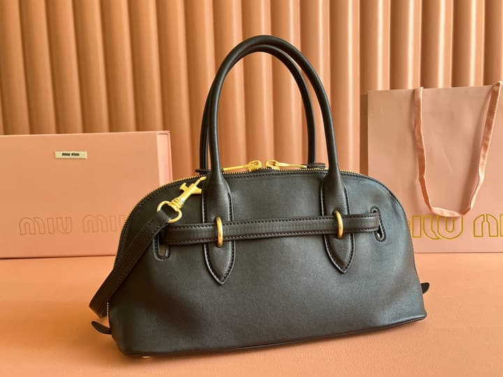 Miu Miu Aventure Nappa Leather Bowling Bag