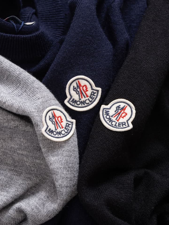 Moncler Round Neck Knit Sweater – 2024 Collection in Black