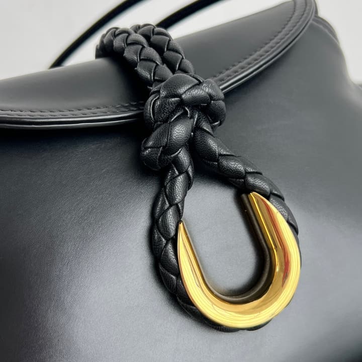 Bottega Veneta Baby Liberta Calfskin Shoulder Bag in Classic Black