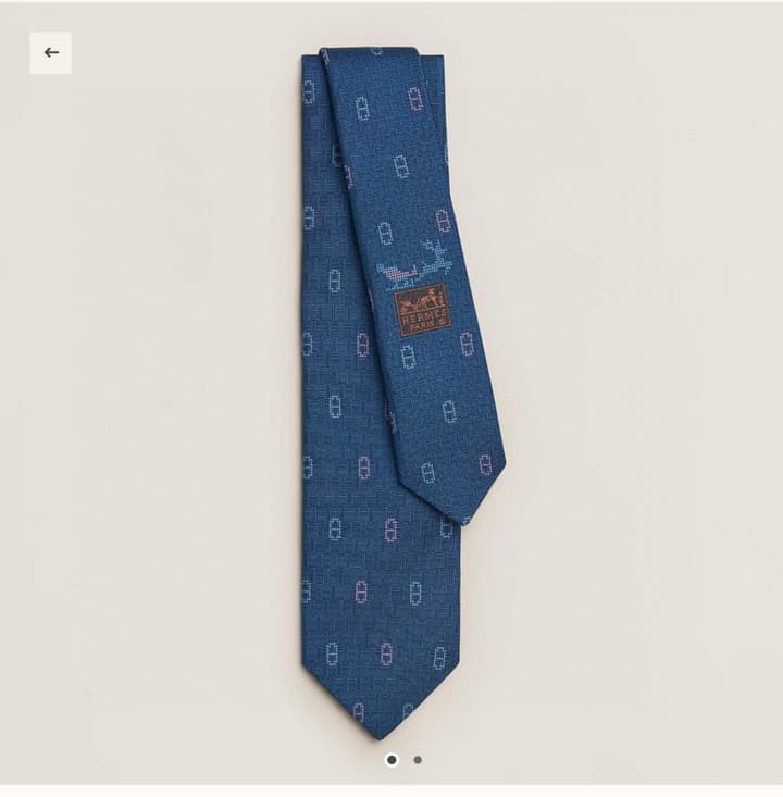 Hermès Men's Winter Anchor Chain Silk Tie – New Collection in Black