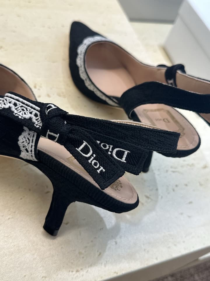 Dior J'Adior Dentelle Slingback Heels – 2026 Early Spring Haute Couture Collection in Beige
