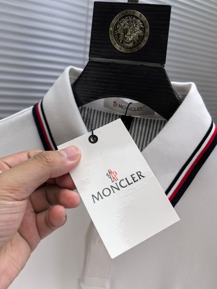 Moncler Embroidered Logo Pique Cotton Polo Shirt – Spring/Summer Collection – 2026SS in Black