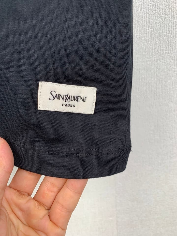 Saint Laurent Simple Logo Patch T-Shirt in Black