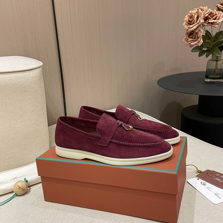 Loro Piana Summer Charms Walk Moccasin Loafers in Black Leather