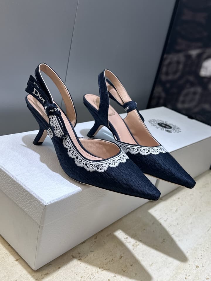 Dior J'Adior Dentelle Slingback Heels – 2026 Early Spring Haute Couture Collection in Beige