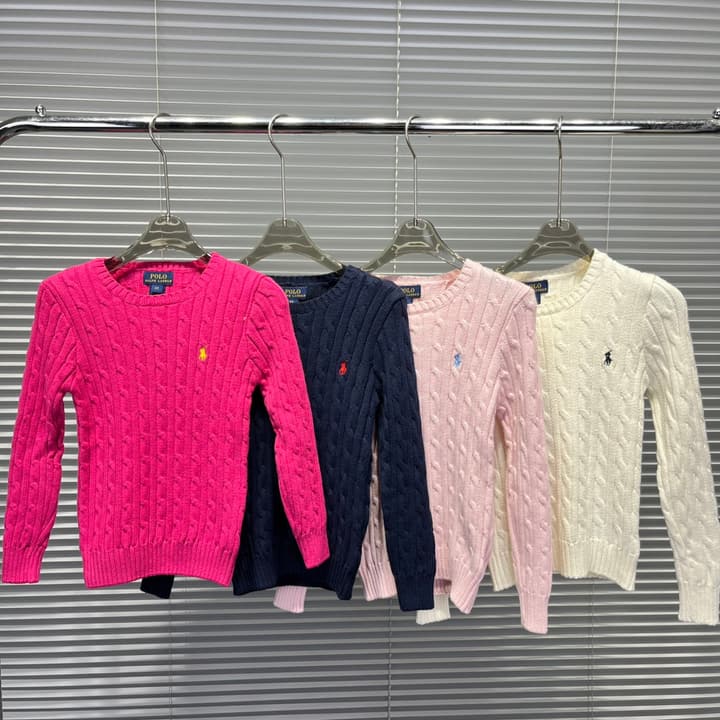 Ralph Lauren Embroidered Horse Cable Knit Sweater – Kids Collection in Navy Blue