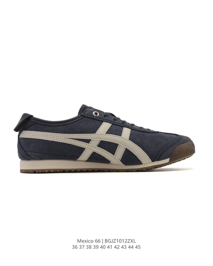 Asics Onitsuka Tiger Mexico 66 Classic Sneakers in Dark Navy With Cream Stripes