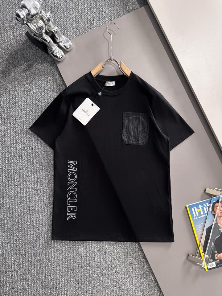 Moncler Woven Pocket Embroidery Logo T-Shirt – 2025SS in Black