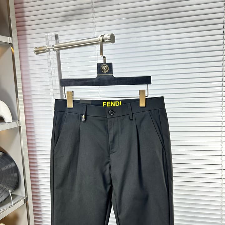 Fendi SS25 Casual Suit Trousers – 25SS/25FW in Dark Charcoal Gray