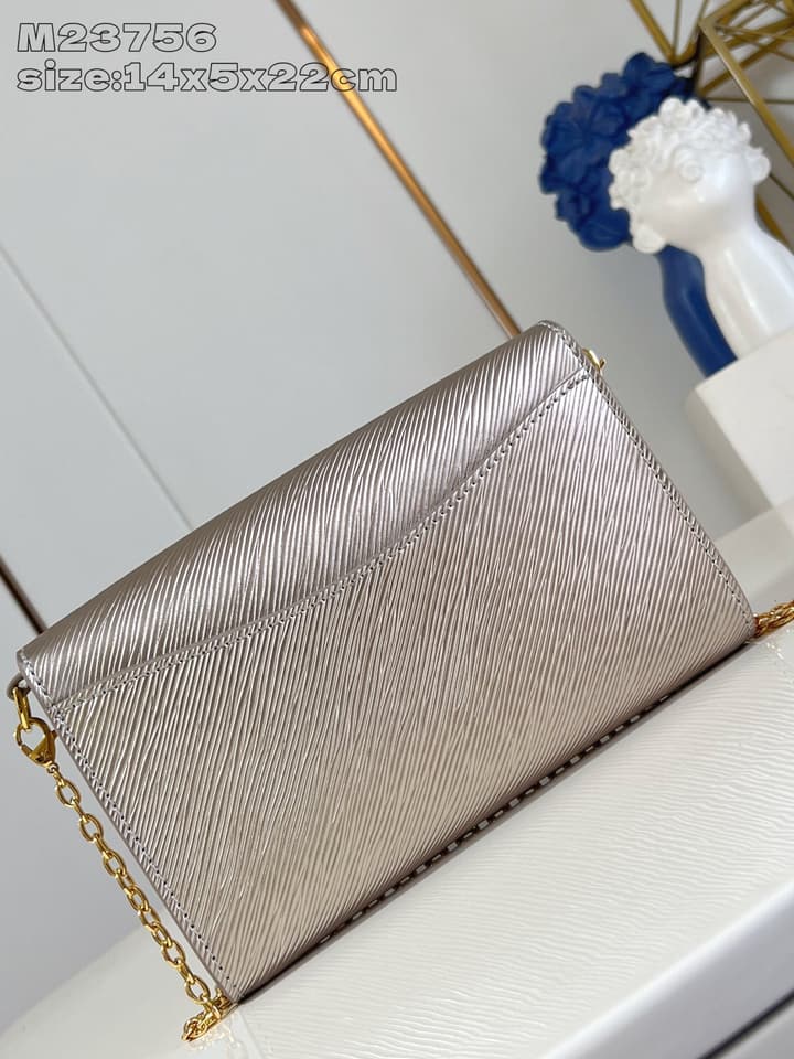 Louis Vuitton Pochette Louise Chain Bag in Beige