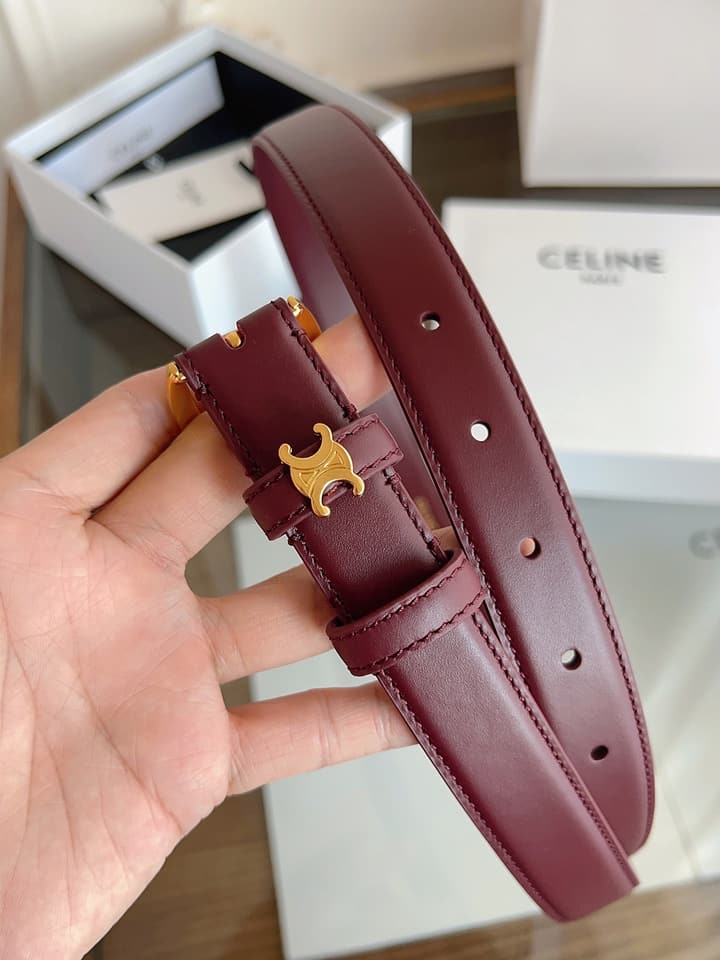 Celine Vivienne Taurillon 25mm Belt in Black Taurillon Leather