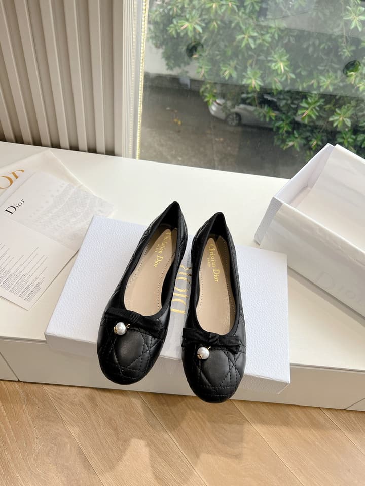 Dior Embroidered Leather Loafers – 2024 Spring Collection in Cream