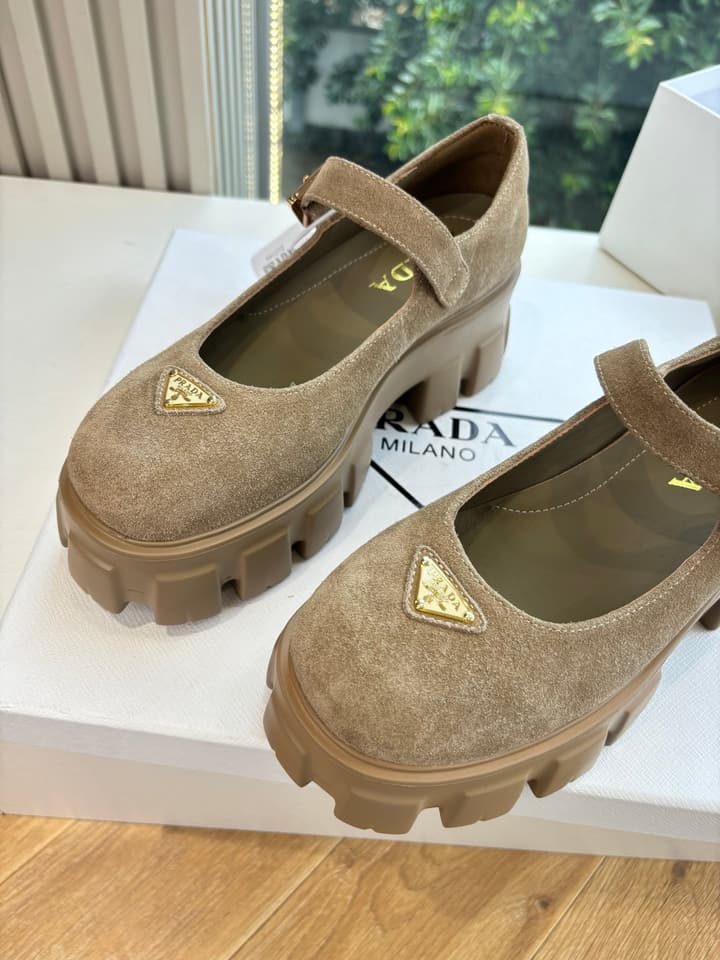 Prada Monolith Platform Mary Jane Loafers – 25FW in Assorted Leather & Suede Collection