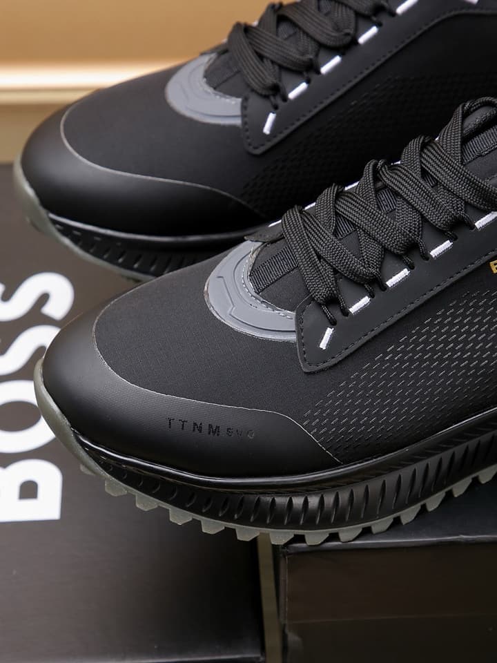 Boss New Men's Athletic Sneakers in Monochromatic Black