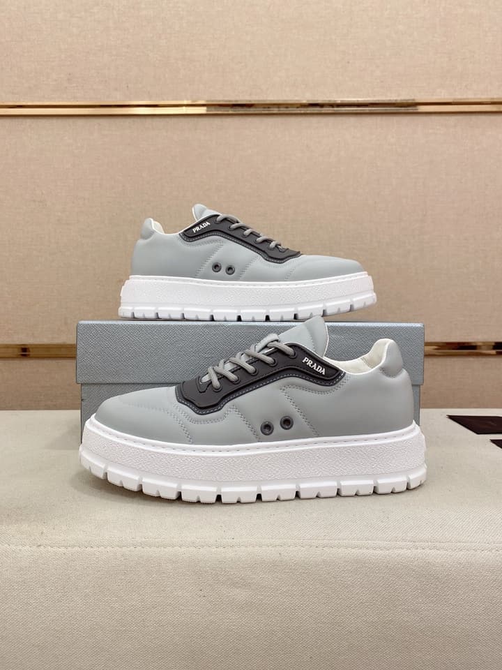 Prada Men's Waterproof Air Cushion Sneakers in Dark Grey
