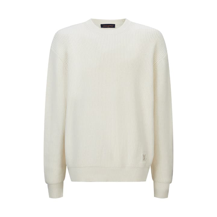 Louis Vuitton Embroidered Logo Knit Sweater in Apricot Knit Pullover