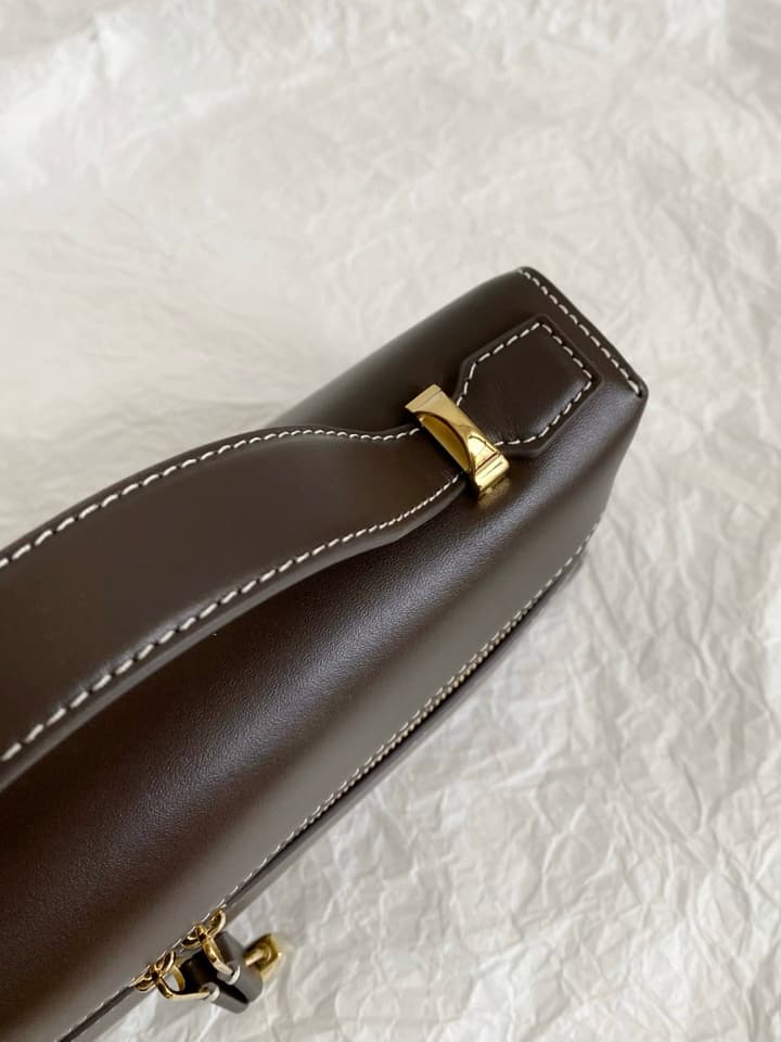 Loro Piana L23 Flat Grain Shoulder Bag in Beige