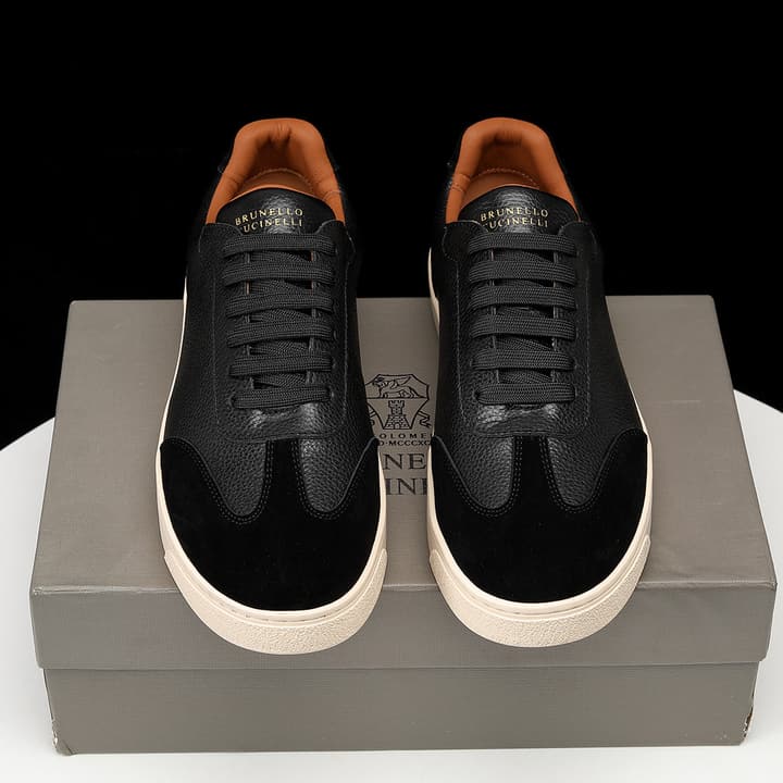 Brunello Cucinelli Men's Colorblock Driving Shoes – New Collection in Black Leather And Suede