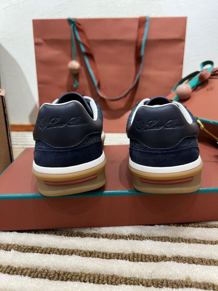 Loro Piana LP Tennis Walk Unisex Sneakers in Black Leather