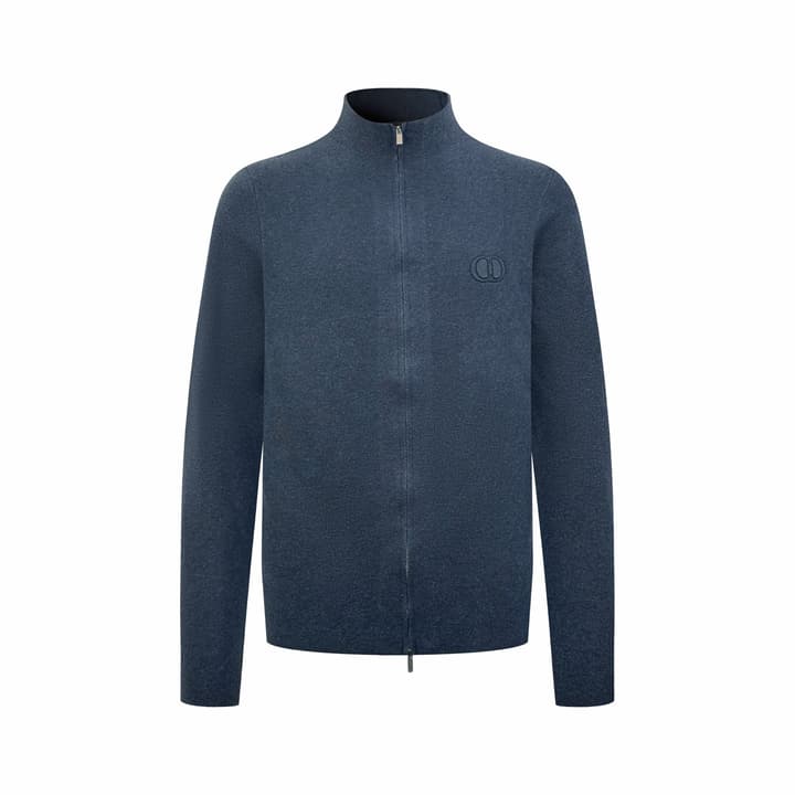 Dior Icon Zipper Sweater Cardigan in Deep Navy Blue