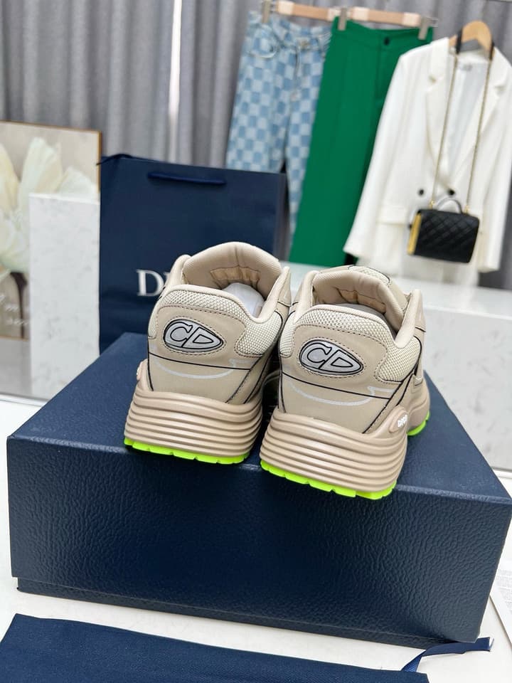 Dior B30 Unisex Mesh and Leather Sneakers in Navy Blue And Grey