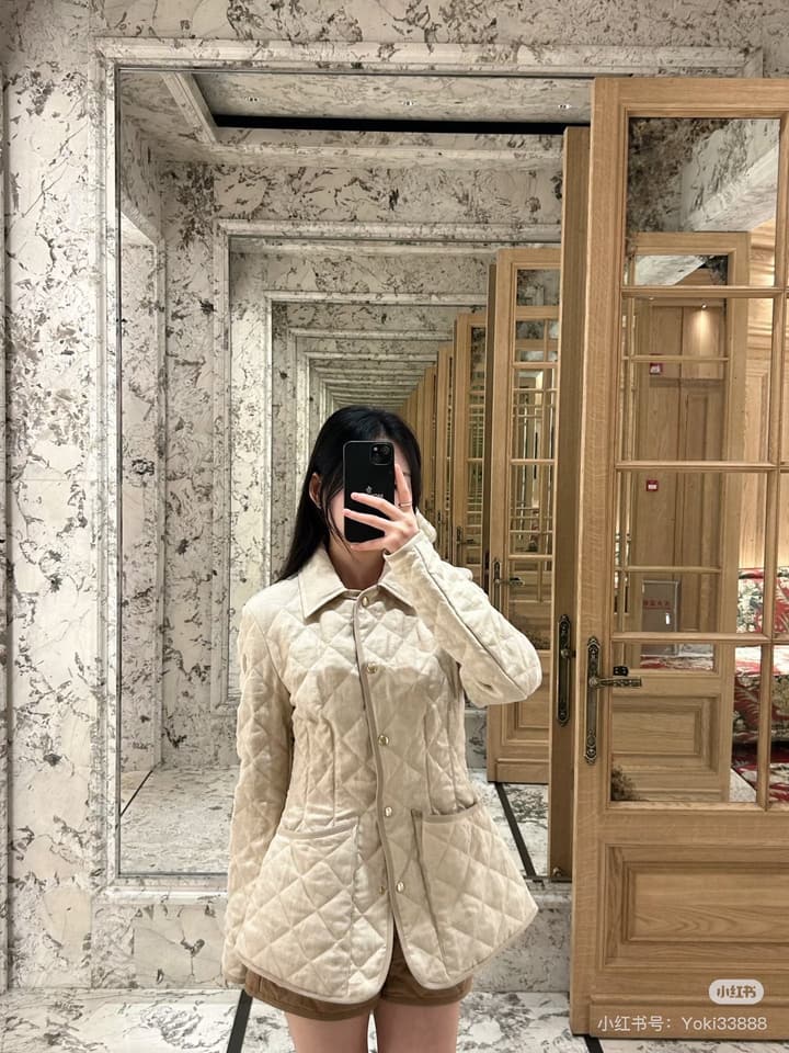 Moncler Quilted Padded Slim-Fit Jacket in Khaki