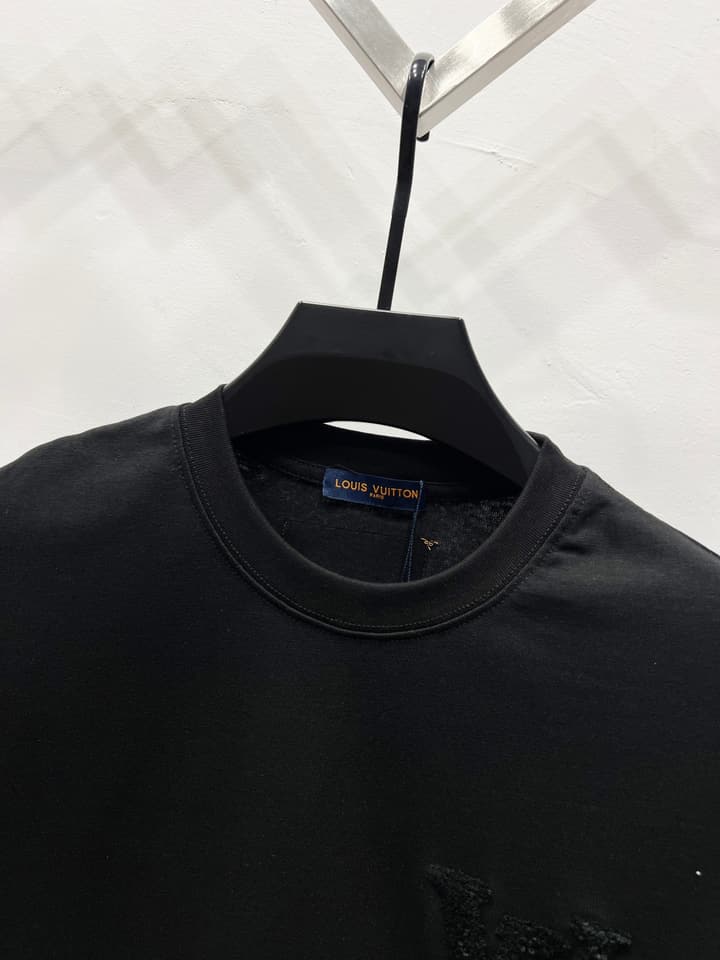 Louis Vuitton Towel Embroidery Classic Logo T-Shirt – 2025SS in Classic Black