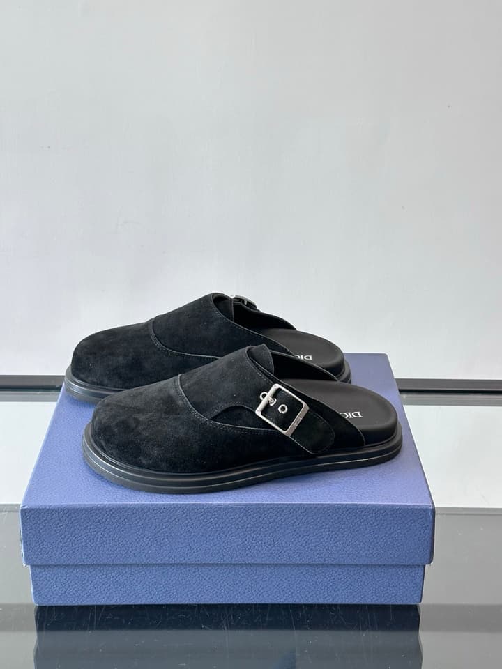 Dior Oblique Closed-Toe Mules in Black