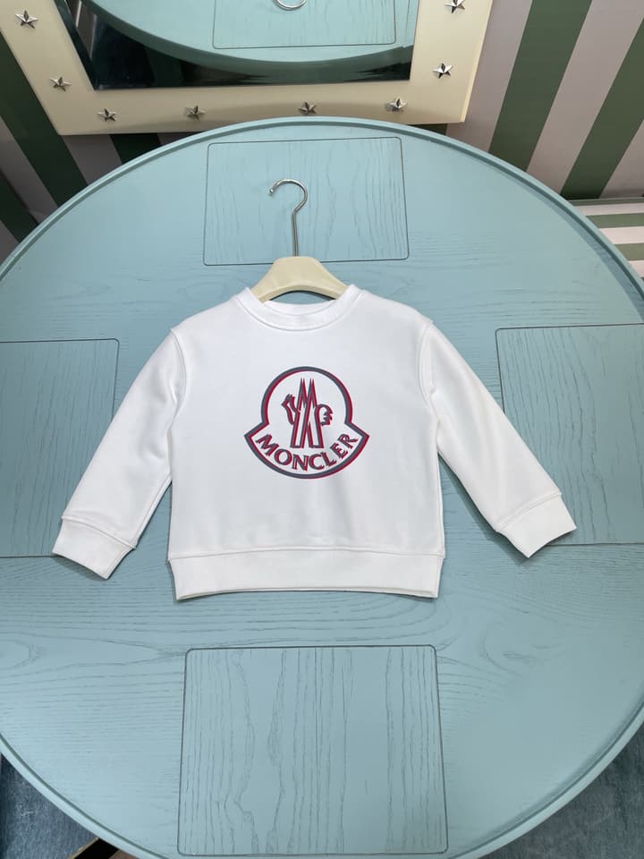 Moncler Kids Crewneck Sweatshirt – 2025FW – Kids Collection in Black Script Logo