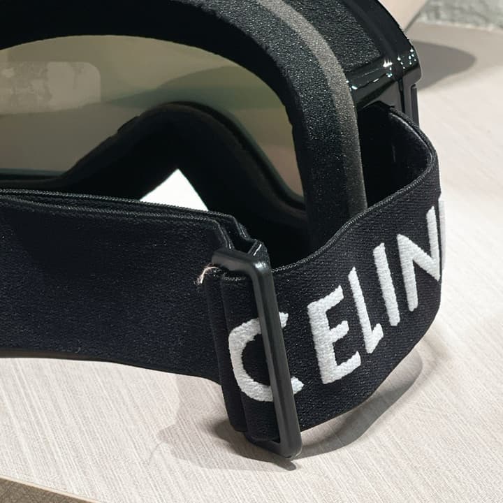 Celine Ski Goggles in Black Frame Silver Lens