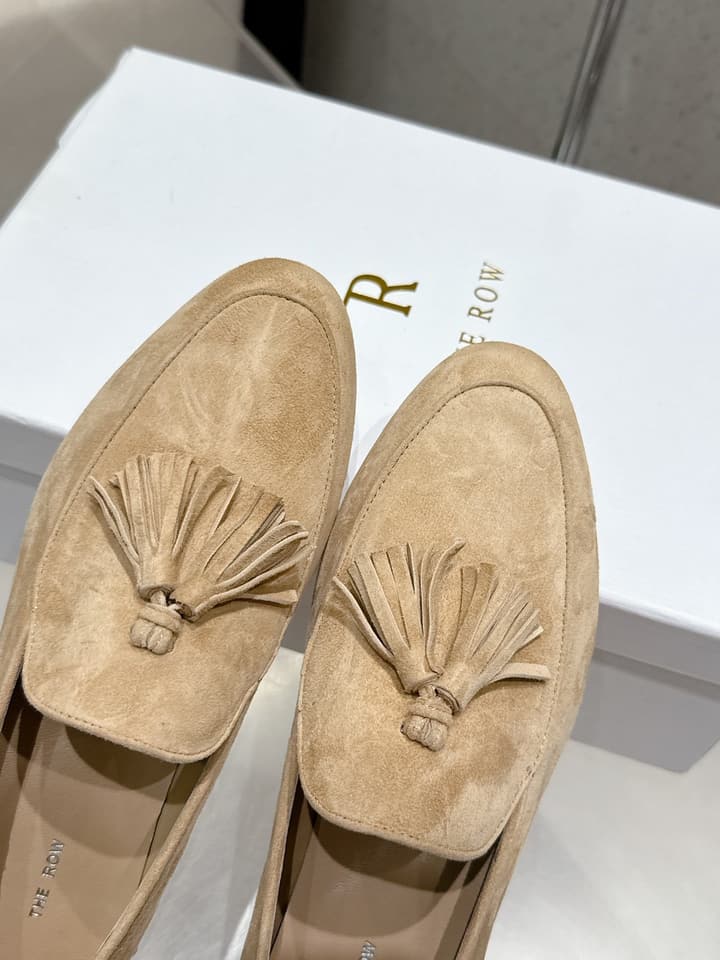 The Row Tassel Loafers in Black Suede