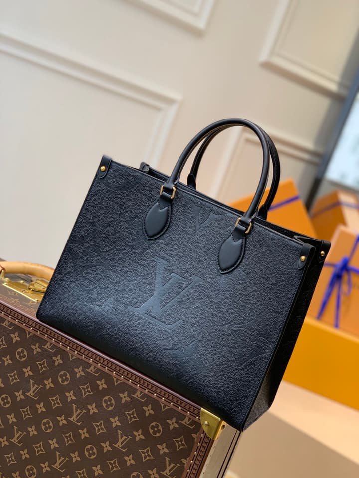 Louis Vuitton Onthego Monogram Tote Bag in Black Monogram Empreinte