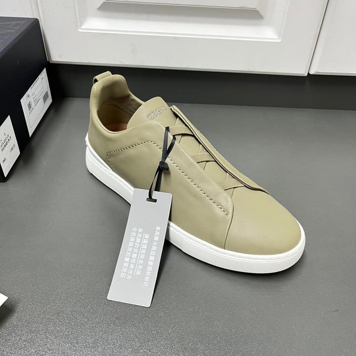 Zegna SECONDSKIN Triple Stitch™ Sneakers in Navy Blue