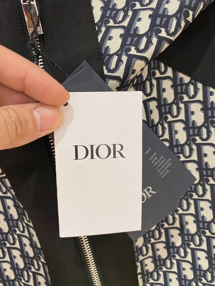 Dior New Runway Jacket Outerwear in Black With Monogram Panels