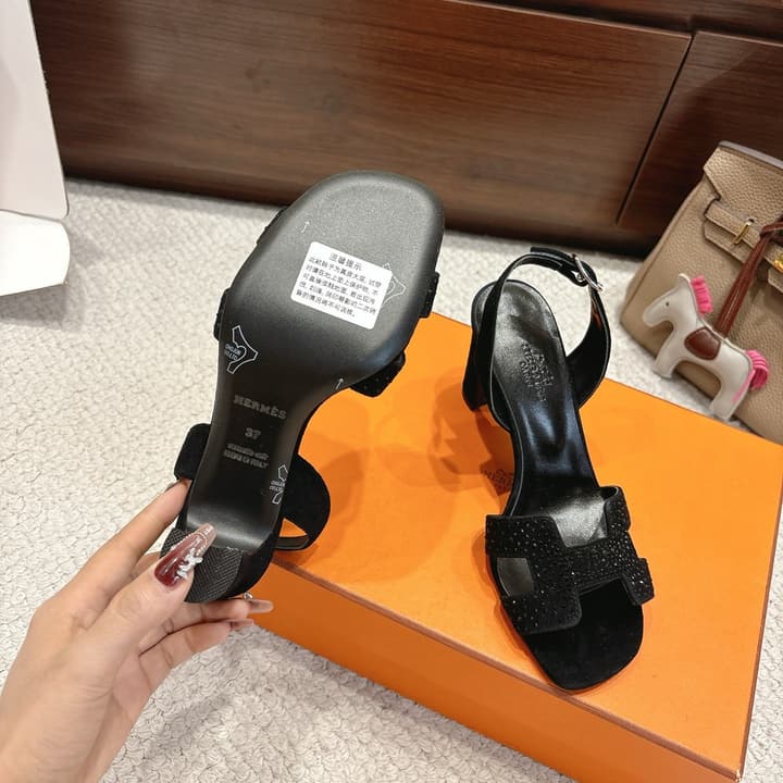 Hermès Eremite 80 Heeled Sandals in Black