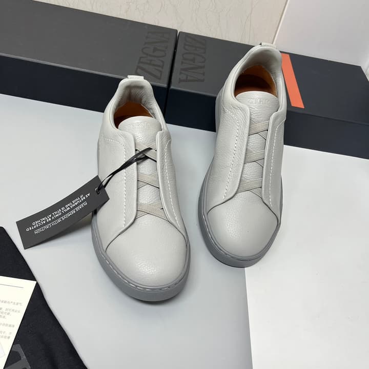 Zegna SECONDSKIN Triple Stitch™ Casual Sneakers in Monochromatic Black