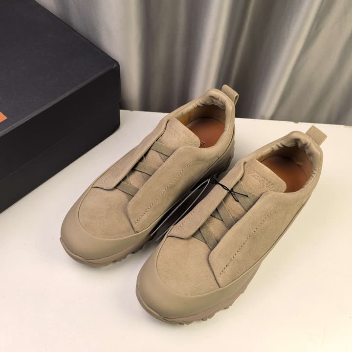 Ermenegildo Zegna Triple Stitch™ Monte Luxury Casual Shoes in Black Leather