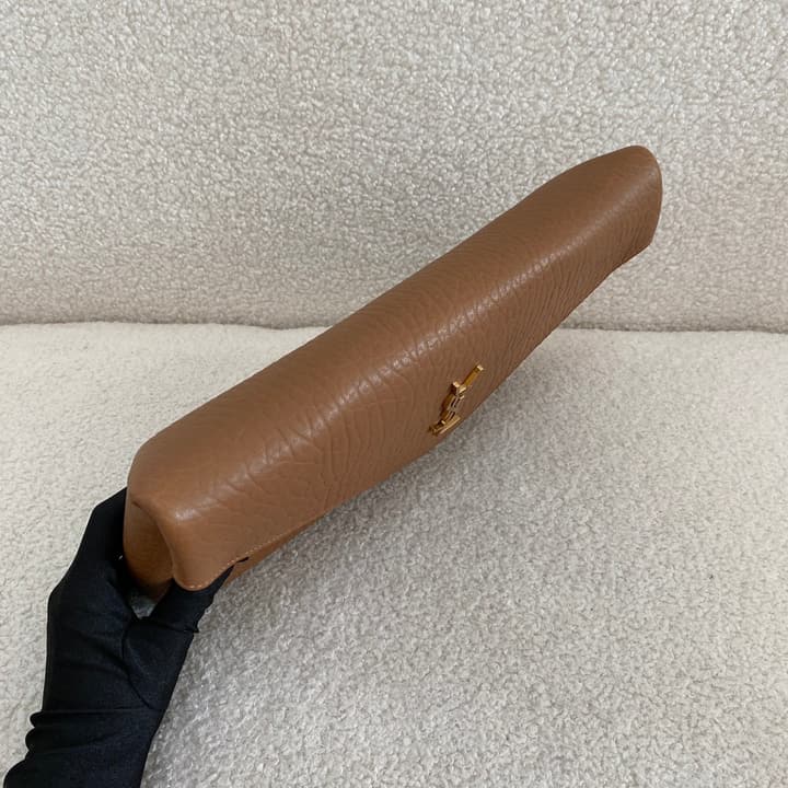Saint Laurent Envelope Clutch Bag in Camel Brown