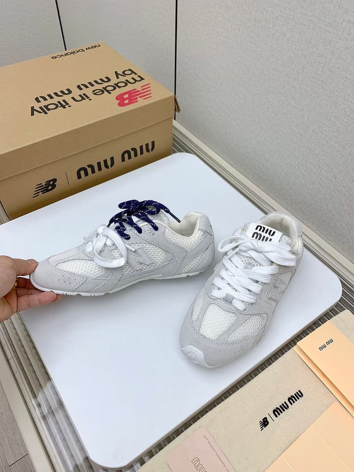 Miu Miu x New Balance Collaboration Runway Sneakers – 2024 in Distressed Grey