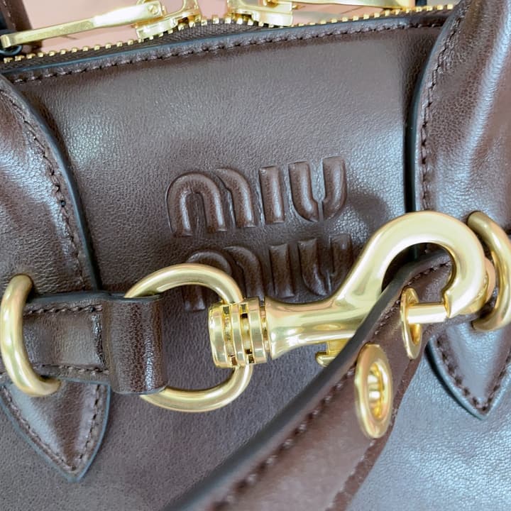 Miu Miu Aventure Nappa Leather Bowling Bag